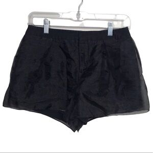 Lily Black Chiffon Mid Rise Shorts